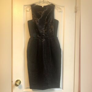 Black Metallic Sheath Dress - Classic Elegant Evening. Arthur Mendoca size 4
